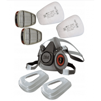 Andningsmask, halvmask, lakeringsmask 3M 6200 med filter