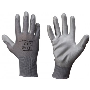 Handskar poliuretan grå L230208  P, 12   PAIRS, " 8  " , CE, LAHTI