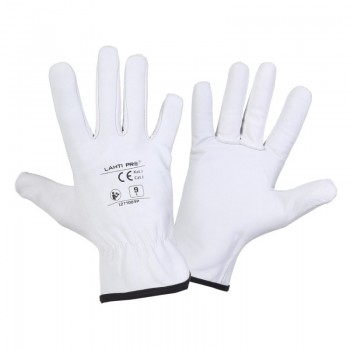 Handskar, äkta getskin, vita, st.  8, CE, EN 420, Lahti Pro L2710