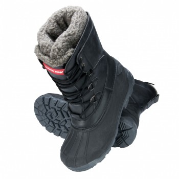 SNOW BOOTS, HIGH, SYNTHETIC LEATHER, BLACK-GREY, " 39" , LAHTI