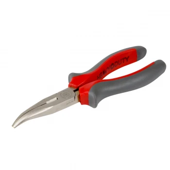 Flacktång 160 mm, Böjd, Heavy Duty, Rund Käft, Räfflad, Med Avbitare, Proline