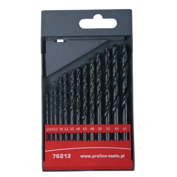 Metallborr HSS DIN338, sats 13st 1.5-6.5 mm, svarta, Proline