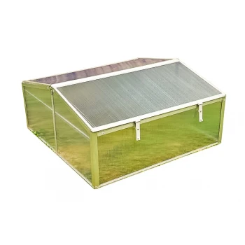 Miniväxthus, 100 x 100 x 48 cm, litet växthus av aluminium och plast, för balkong och utomhusbruk