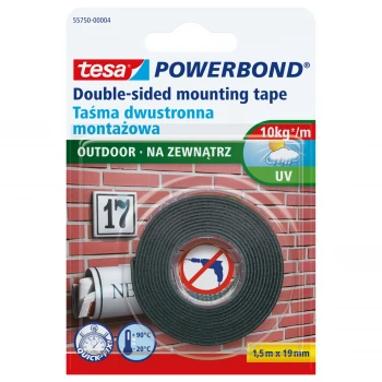 Monteringstejp Utomhus Dubbelsidig POWERBOND 1,5 m:19 mm, Tesa