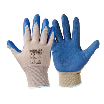 GLOVES LATEX BLUE-GREY L210410P, 12   PAIRS, " 10" , CE, LAHTI